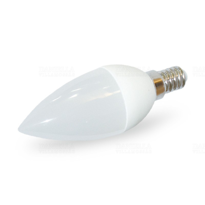 LED gyertya 5W E14 400lm 4000K semleges fehér fényforrás 270fok Ra80 230V (6x SMD2835LED) dxh=37x100mm DEL1417 deLux – Készlet erejéig!!!