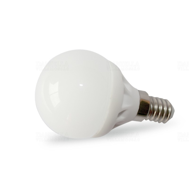 LED kisgömb 5W E14 400lm 4000K semleges fehér fényforrás 270fok Ra80 230V (6x SMD2835LED) dxh=45x78mm DEL1421 deLux – Készlet erejéig!!!