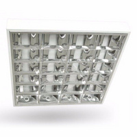 Tükrös rácsos falon kívüli LED csőhöz szerelt 4x18W lámpatest IP20 DP tükör, fén