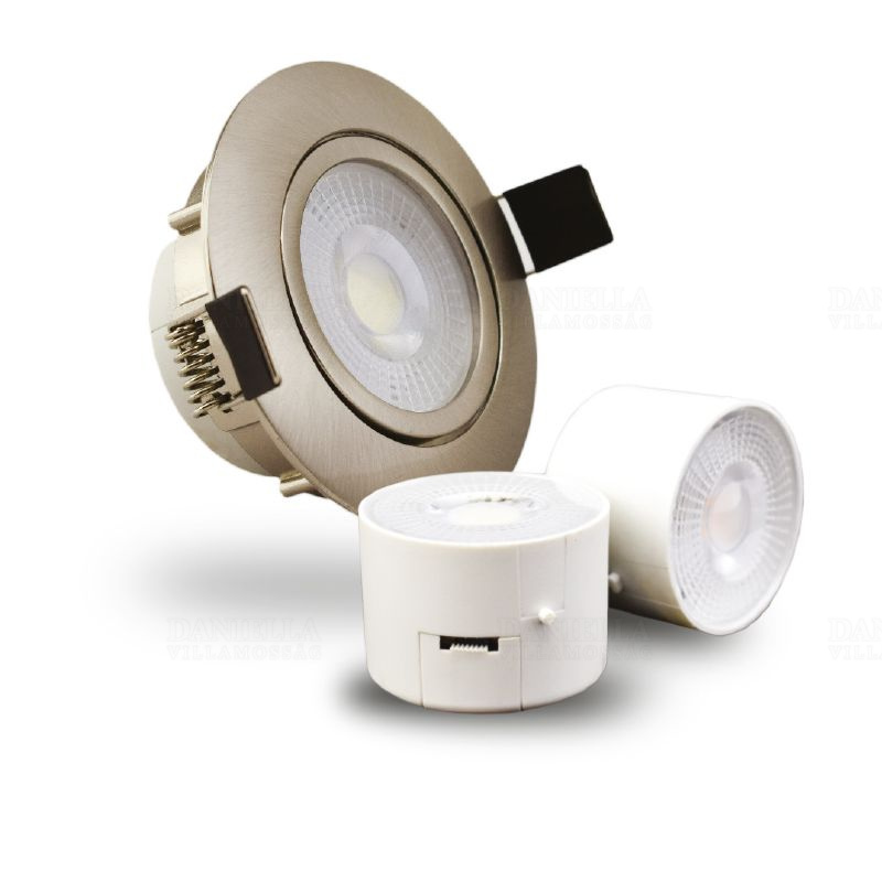 DEL1550 Daniella_deLux LED beépíthető spotlámpa, nikkel, 7W, 600Lm, 100-240V, d=75mm, 4000K, 120fok