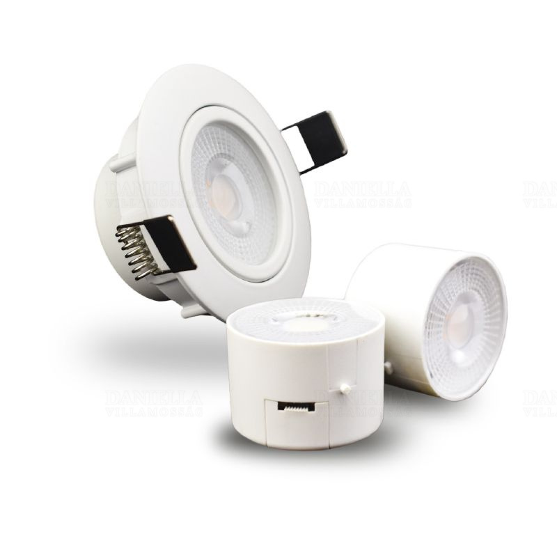 LED beépíthető spotlámpa fehér 7W 600Lm 100-240V d=75mm 4000K 120fok deLux DEL1551