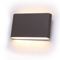 Kata flat kültéri falra szerelhető lámpatest, fekete, LED 2x3W, 4000K, IP54 Delu