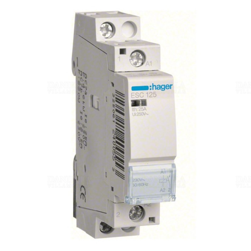 Hager ESC125 mágneskapcsoló  1Z 25A 230V AC 50 Hz (ES110)