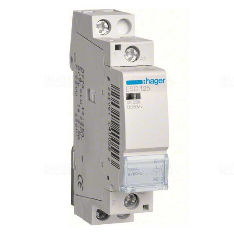HAGER ESC225  mágneskapcsoló, 2Z, 25A, 230V AC, moduláris