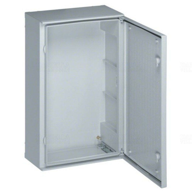 HAGER FL229B Falra szerelhető poliészter szekrény, teli ajtóval 800x600x300, IP65, szerelőlap nél