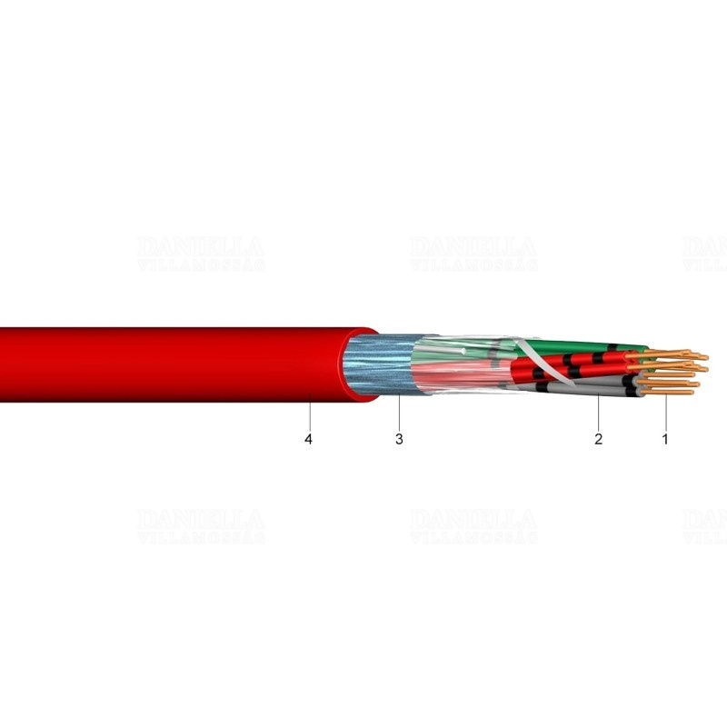 JB-H/ST/H  E90  4x2x0,8 piros (0) 225V tűzálló-tűzjelző kábel (JE-H(St)H BD E90)