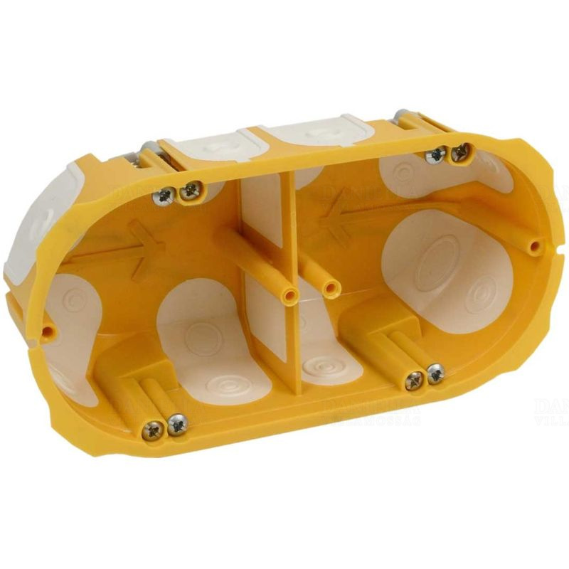 Gipszkarton doboz 2-es, 49mm mély, sárga , légtömített KPL 64-50/2LD NA Kopos