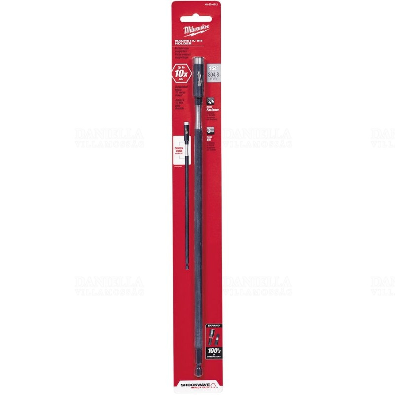 Rallonge Porte-embout Milwaukee Shockwave 305 Mm - Pour Clés à Choc - Magnétique - Noir