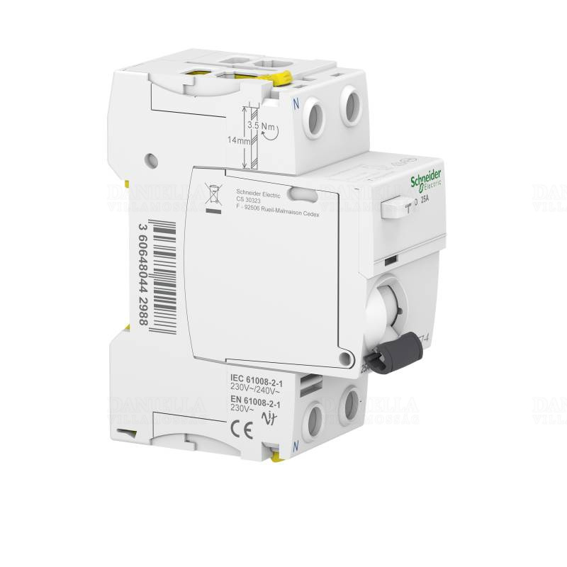 Schneider Electric A9Z21225 Aardlekschakelaar ACTI9 IID 2P 25A 30MA TYPE A, A9Z21225