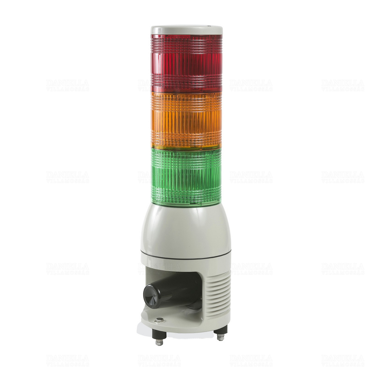 Harmony XVC monolitikus D100 fényoszlop, 1 piros 1 narancs 1 zöld folyamatos/villogó, hangjelzővel, 24VDC XVC1B3HK Schneider
