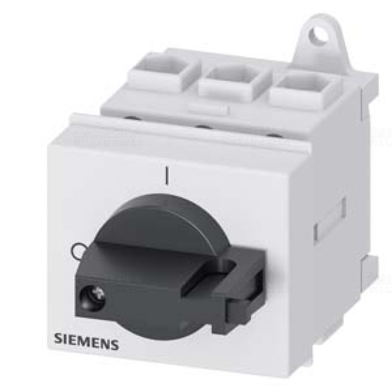 Siemens 3LD2230-0TK11 BE-KI kapcsoló, 3P, 32A, sínre szerelhető, maszkolható, fekete