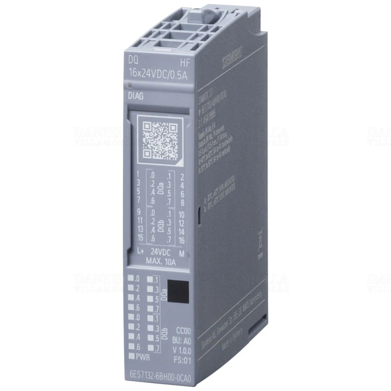 Color Code Cc00 Siemens 6ES7132-6BH00-0CA0 ET200SP DQ 16x24 V DC/0.5 A High Feature, BU ...