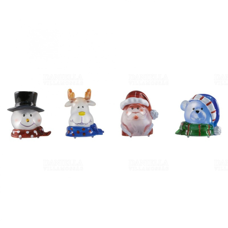 Karácsonyi dekor LED-es világító figurák (Mikulás, hóember, rénszarvas, maci) KID 340 Somogyi – Készlet erejéig!!!