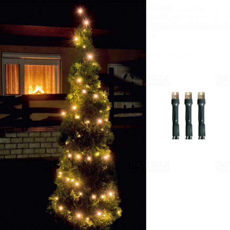 Karácsonyi izzósor LED-es 100db melegfehér LED 8 programos 7m, kül- és beltéri,IP44, LED 108C/WW