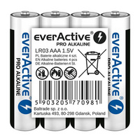 Elem foto R03,AAA 1,5V  zsugorfóliázott (shrink) EverActive Pro Alkaline 4 db