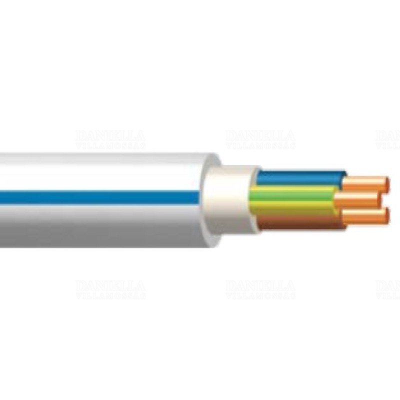 NYM-J 3x 1,5 NKT INSTAL PLUS szürke, kék csíkkal (100) 300/500V tömör installációs vezeték (MB-Cu, MBCu)