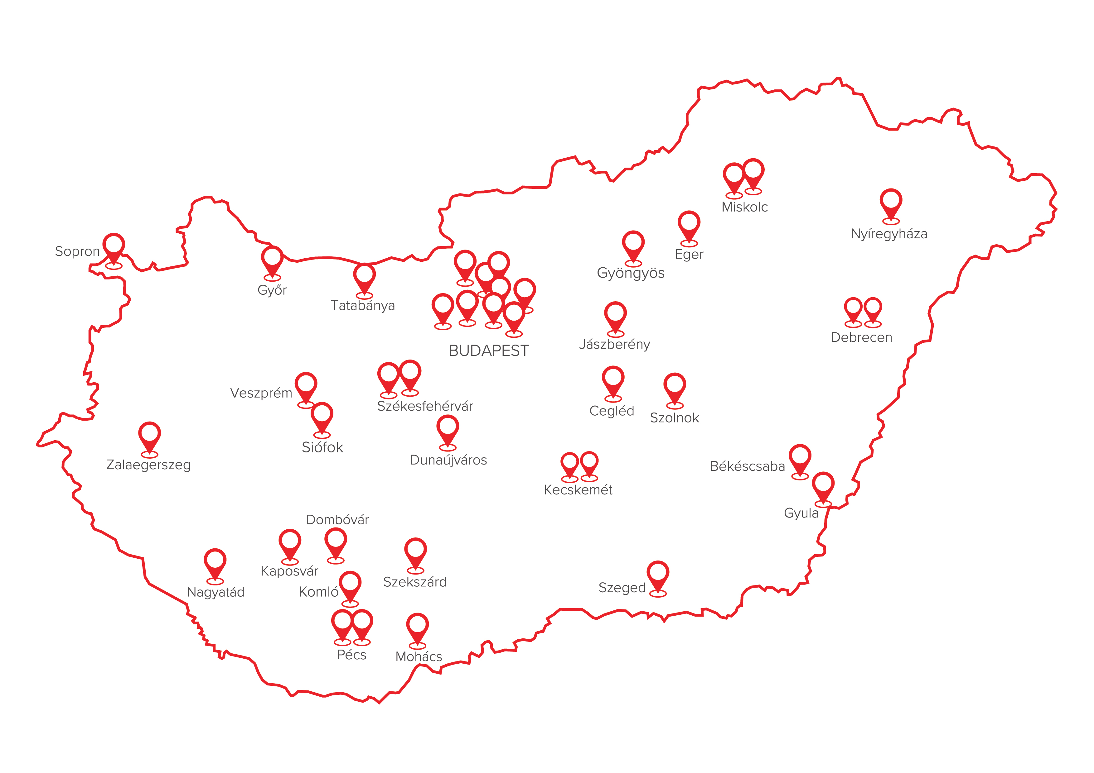 Telephelyek térképe